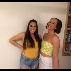 Neon Checkered Tube Top